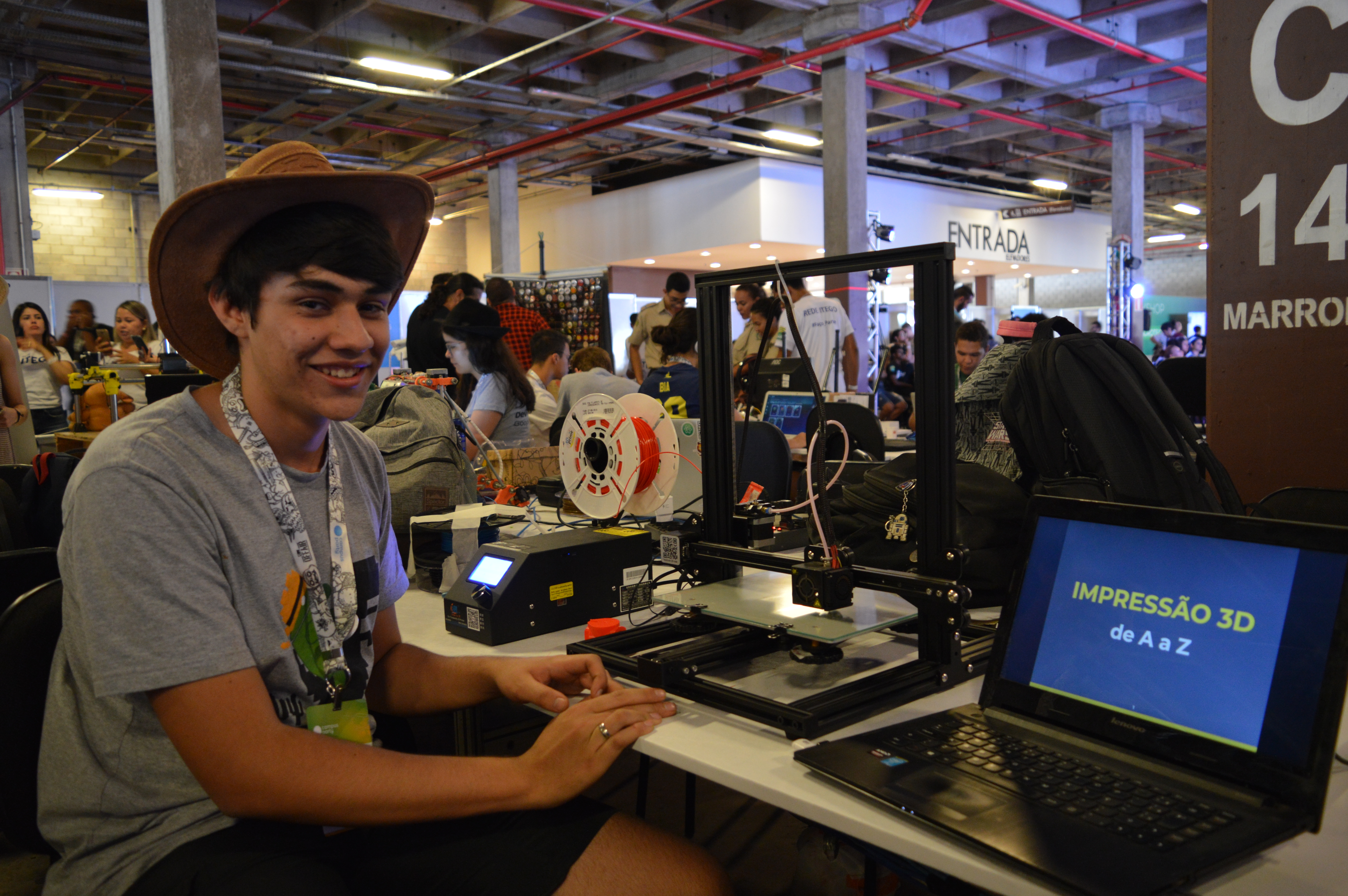 Joiro Gomes aproveitou sua experiência como participante de outras edições da Campus Party para ministrar palestra sobre Impressora 3D